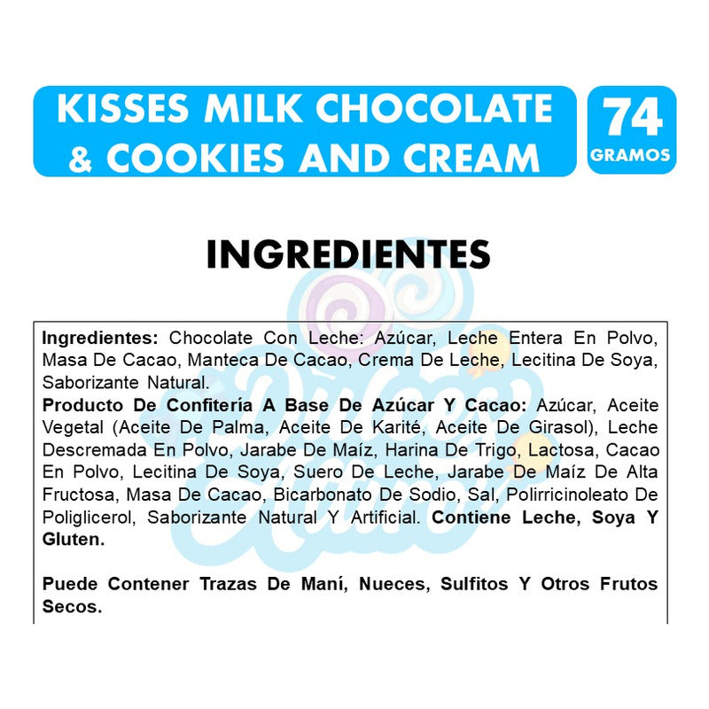 Kisses-chocolate De Leche Y Cookies And Creme(caja Con 74g)