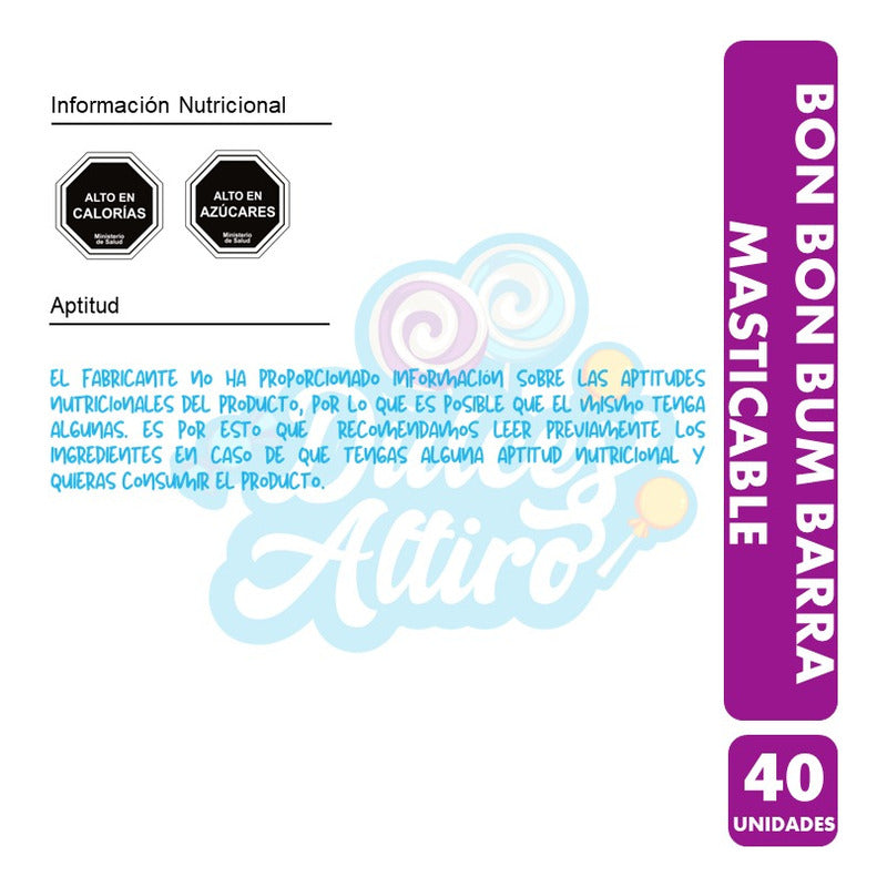 Masticables Bon Bon Bum Sabores Surtidos (bolsa Con 40 Uni)