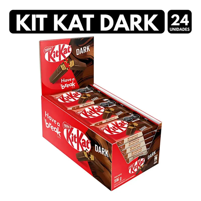 Kitkat Dark Chocolate Negro De Nestlé (caja 24 Unidades)