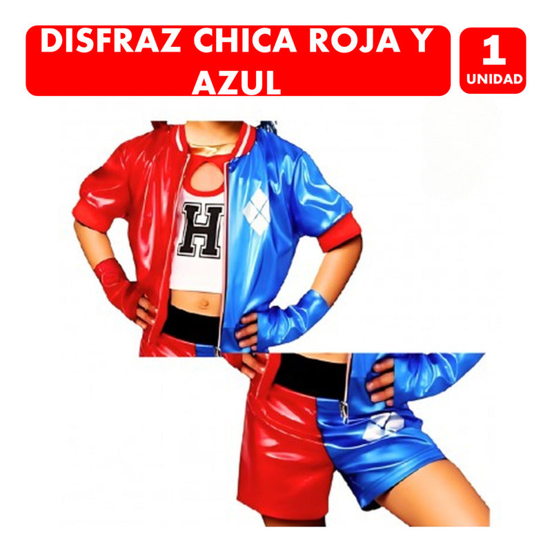 Disfraz Niña Roja Y Azul Especial Fiesta De Halloween Rojo 13-15