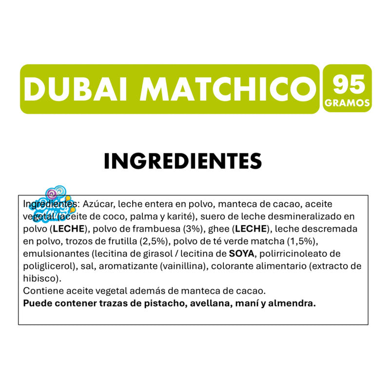 Dubai Matchico Strawberry Matcha Chocolate - Barra 95g