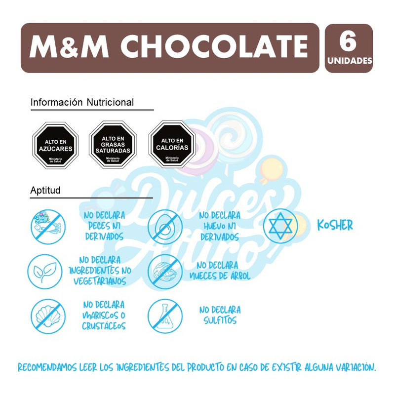 Chocolate M&m Clásico (pack De 6 Unidades)