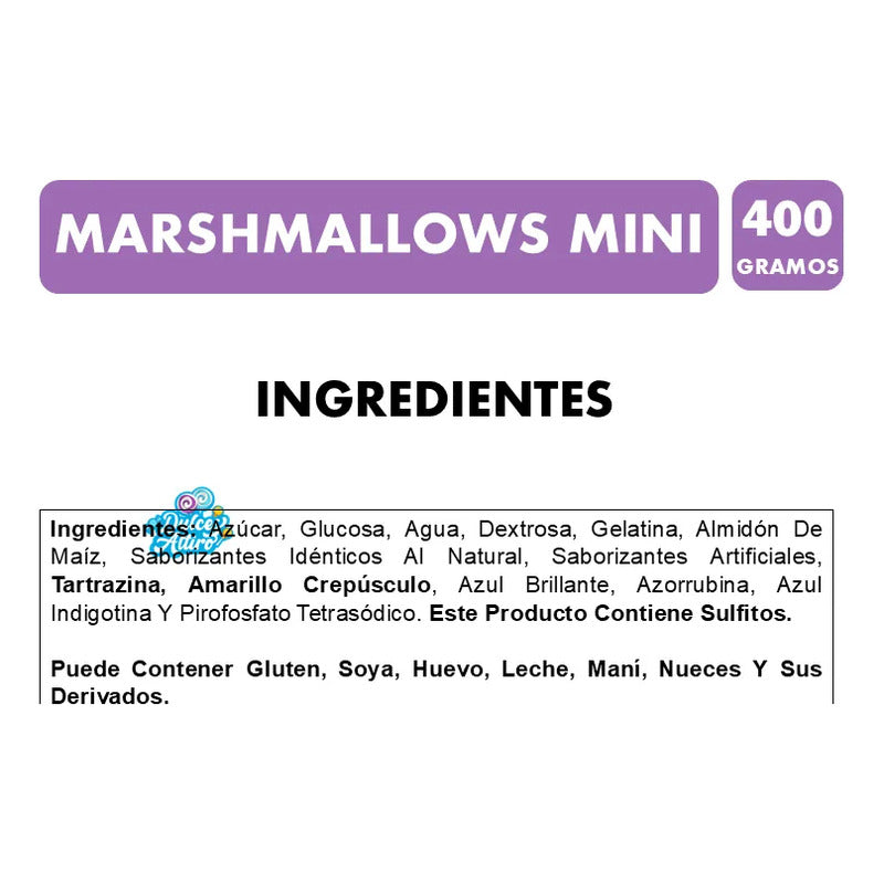 Marshmallows Spak Mini Sabores Frutales (bolsa Con 400g)
