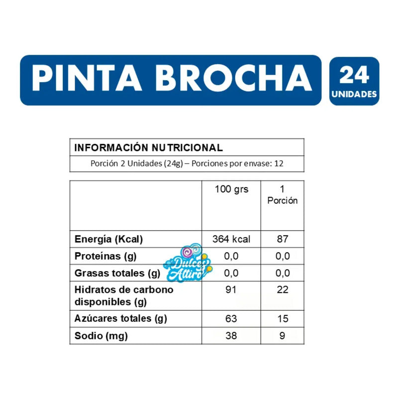 Paleta Pinta Brocha De Panda Sabor Tutti Frutti (24 Uni)