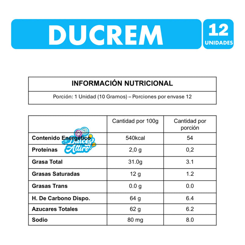 Ducrem Sabor Chocolate Con Avellanas Y Leche Condensada 120g