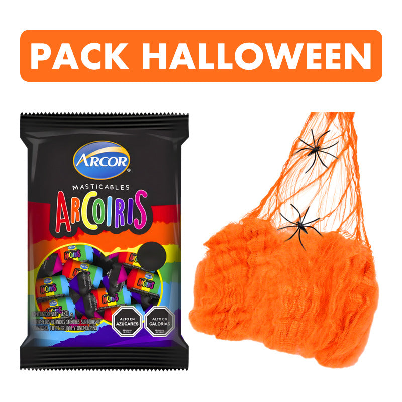 Dulces De Halloween -masticables Arcoiris+telaraña De Regalo