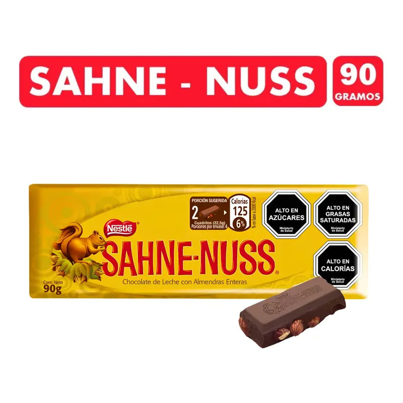 Sahne Nuss -  Barra De Chocolate Con Almendras (90g)