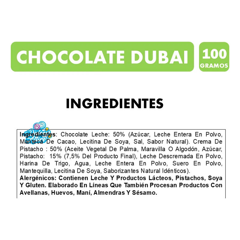 Chocolate De Leche Dubai Pistachio & Kadayif - Barra 100g