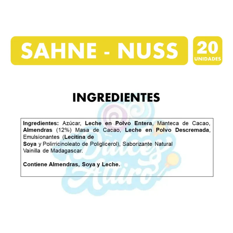 Chocolate Sahne Nuss Nestlé (caja Con 20 Mini Barritas)