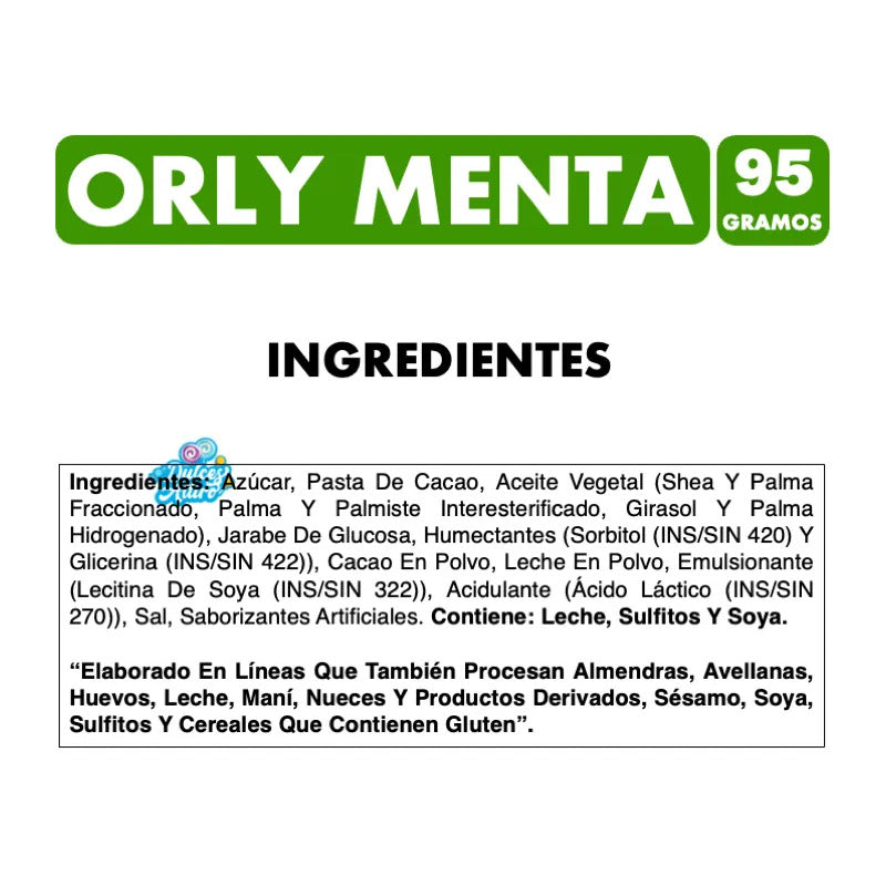 Chocolate Orly Menta De Ambrosoli (barra 95 Gramos)