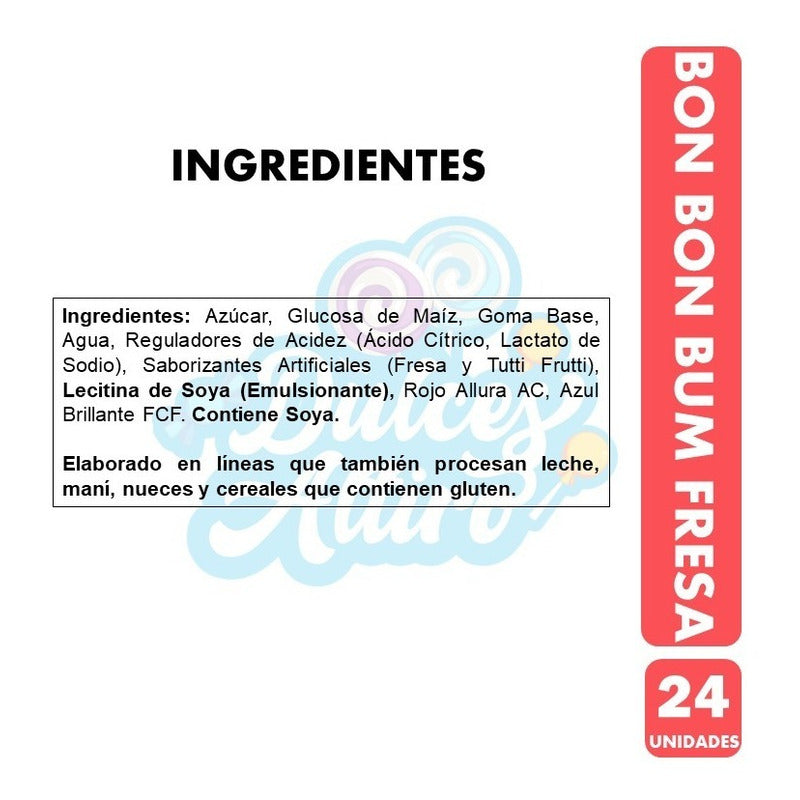 Bon Bon Bum Fresa Envase Rojo (bolsa Con 24 Coyak´s)