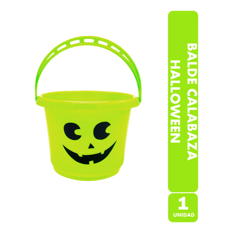 Balde Para Halloween - Calabaza De Plastico Color Verde