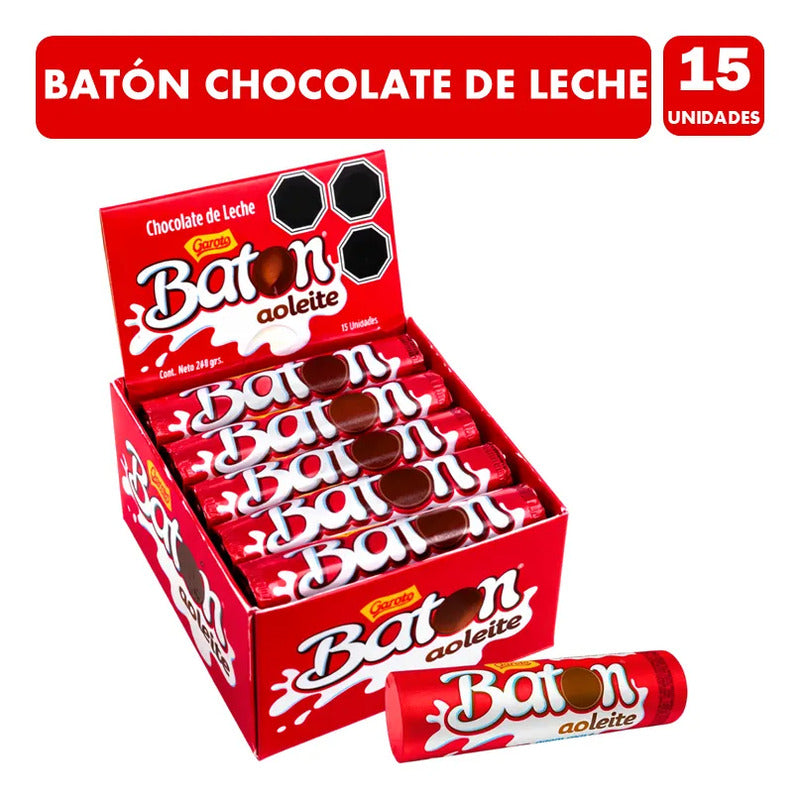 Batón Chocolate De Leche De Garoto (caja Con 15 Unidades)
