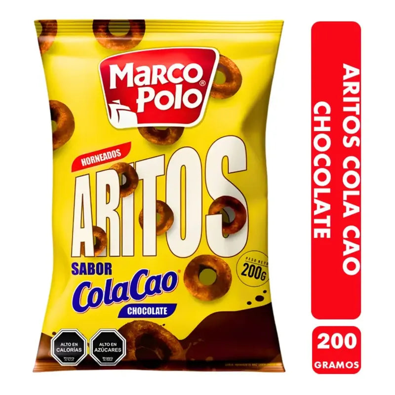 Aritos Horneados Marco Polo Sabor Cola Cao Chocolate (200 G)