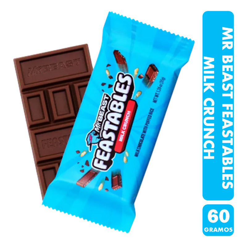 Chocolate Mr Beast - Feastables Milk Crunch (60 Gramos)