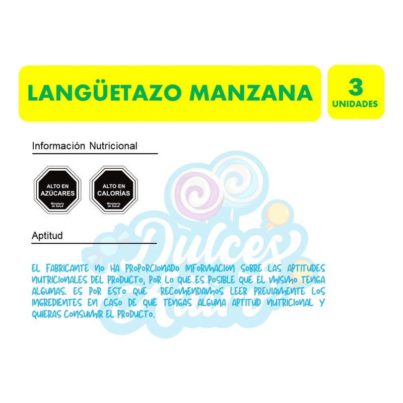 Masticable Languetazo Con Sabor A Manzana-arcor(pack Con 3u)