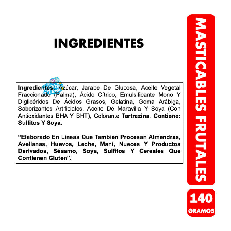 Dulces Para Halloween - Masticables Sabores Frutales (140gr)