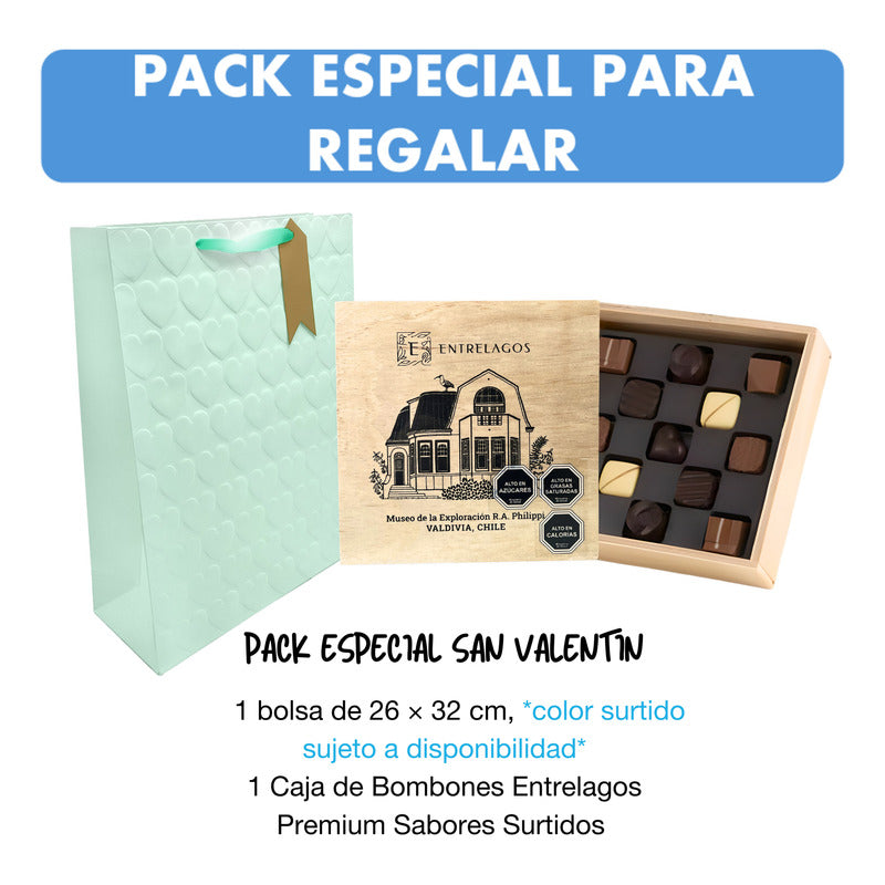 Bombones De Chocolates Entrelagos + Bolsa De Regalo 14f