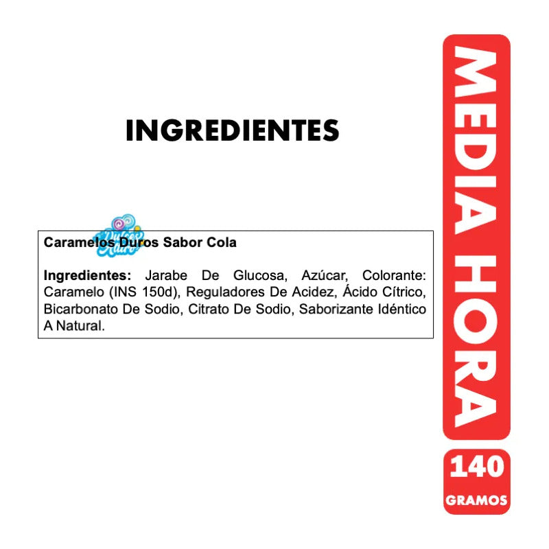 Caramelos Media Hora Sabor Cola De Arcor (bolsa 140 Gramos)