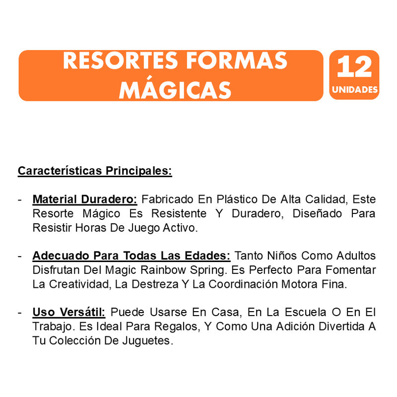 Juguetes Para Cumpleaños - Resortes Formas Divertidas (12un)