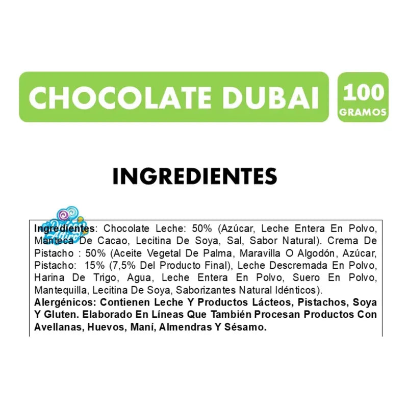 Chocolate Dubai Sabor Pistachio & Kadayif - Barra 100g