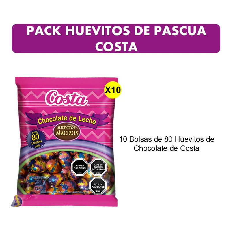 Huevitos De Chocolate Costa(pack 10 Bolsas)-especial Pascua
