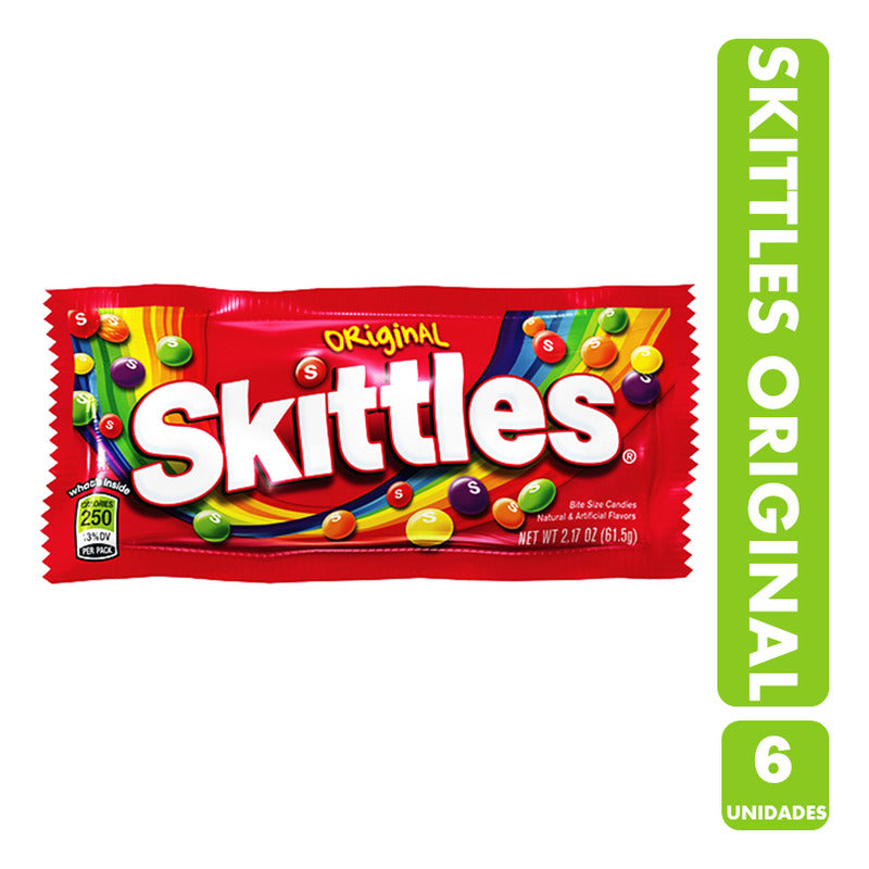 Skittles Original - Envase Rojo - Caramelos (pack Con 6 Un)