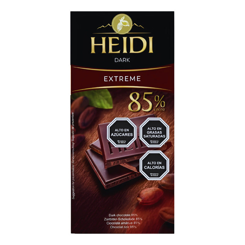 Chocolate Heidi Dark Extreme 85% Cacao -vegano (barra 80 Gr)