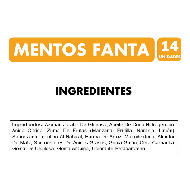 Caramelos Mentos Fanta - Sabor Naranja (caja Con 14unidades)