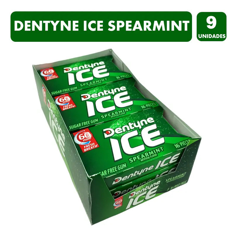 Dentyne Verde - Chicle Ice Spearmint (caja Con 9 Unidades)