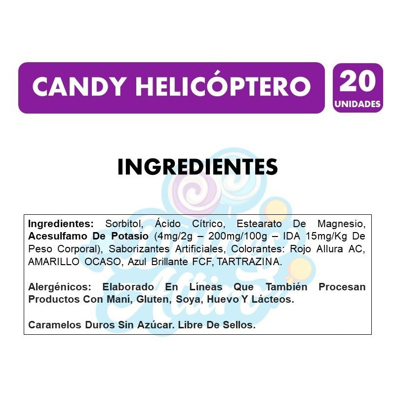 Caramelos Candy Helicóptero - Libre Se Sellos (20 Unidades)