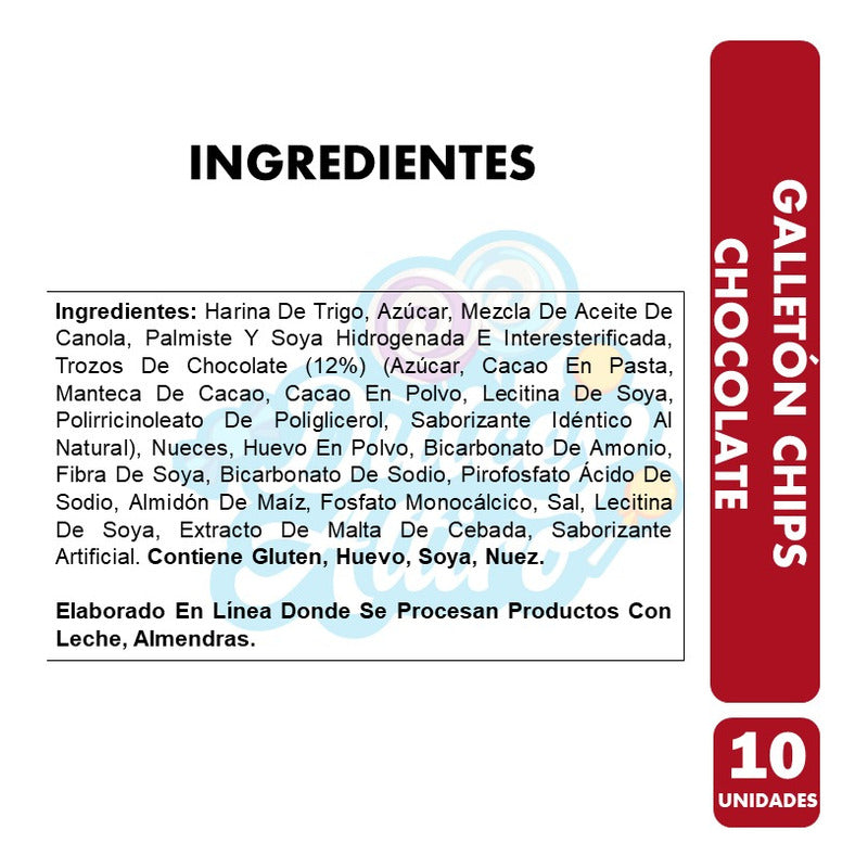 Pack De Galletón Chips Chocolate Nutra Bien (pack De 10 Un)