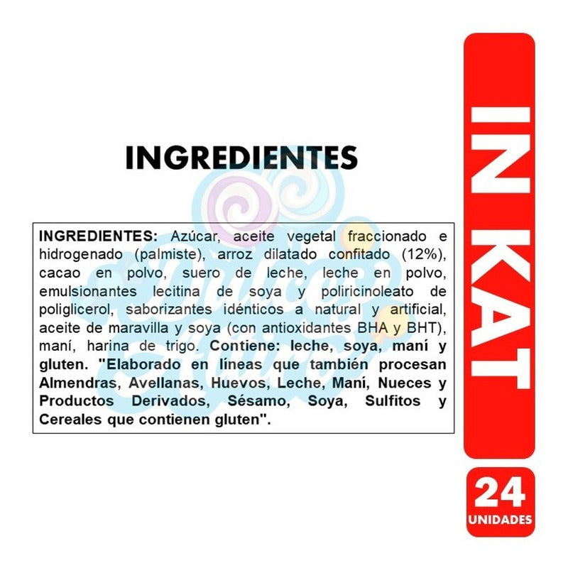 Inkat - Barra De Chocolate Con Arroz (caja Con 24 Unidades)