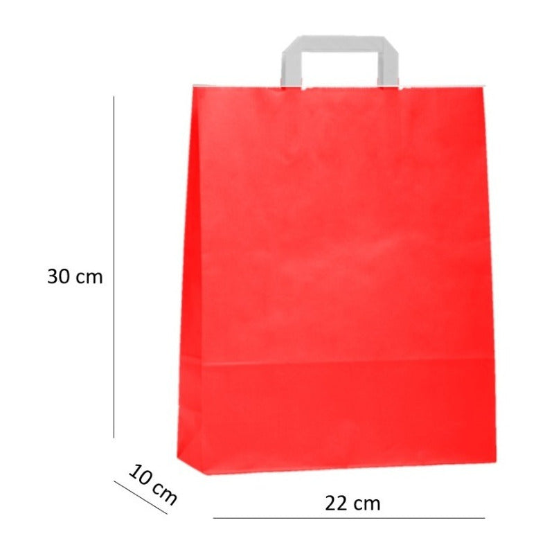 Bolsas De Papel Kraft 22x30x10cm, Con Manilla (50 Unidades)