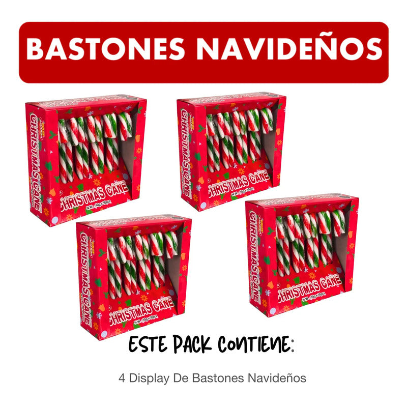 Bastones De Caramelo Para Navidad (pack De 4 Unidades)
