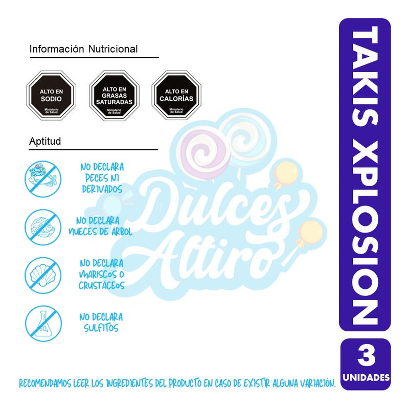 Takis Xplosion - Tortillas Sabor Queso Y Ají (pack De 3 Uni)