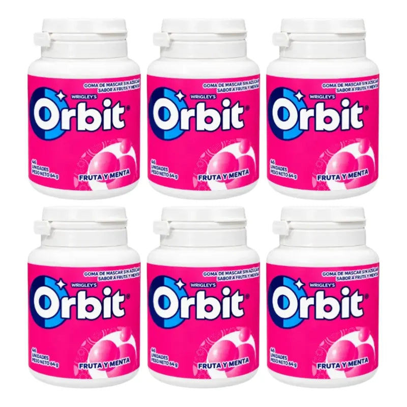 Chicle Orbit Sabor Fruta Y Menta (pack Con 6 Unidades)