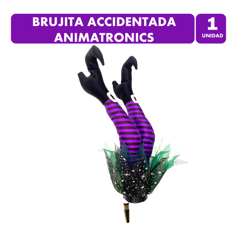 Brujita Accidentada Boca Abajo Con Movimiento Halloween