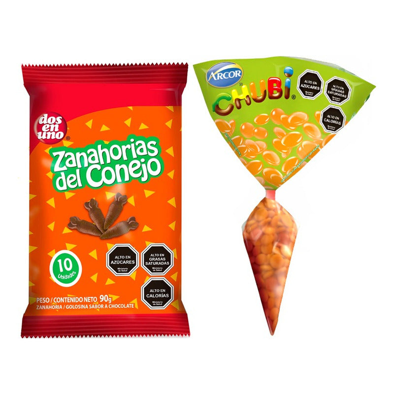 Pack Zanahorias Del Conejo + Huevitos De Pascua Chubi