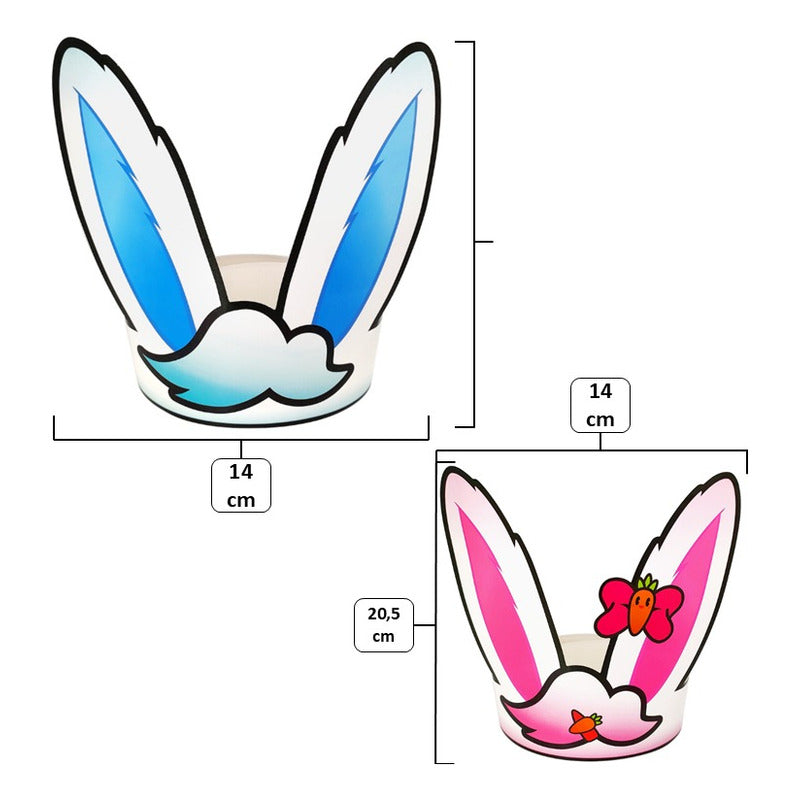 Pack De Cintillos Rosados Y Celestes De Carton (pack De 12u)