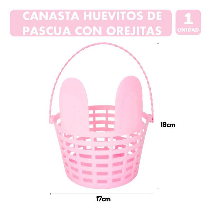 Canasta Con Orejitas Especial Para Huevitos De Pascua