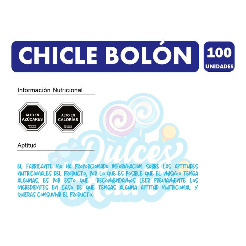 Chicle Redondos De Colores - Chicle Bolón (fraso Con 100uni)