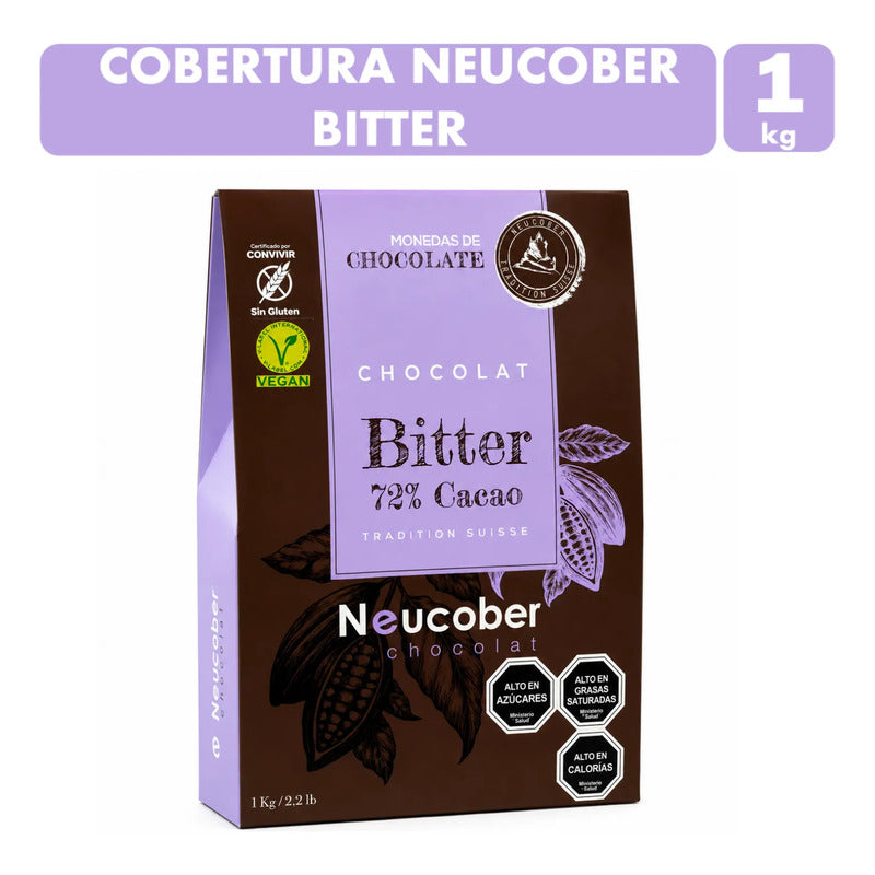 Cobertura De Chocolate Bitter 72% Cacao Neucober (1 Kg)