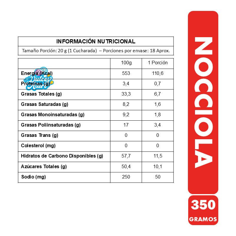 Crema De Avellanas Valentte - Nocciola (frasco Con 350 Gr)