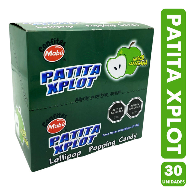 Patita Xplot- Caramelo Sabor A Manzana(caja Con 30 Unidades)