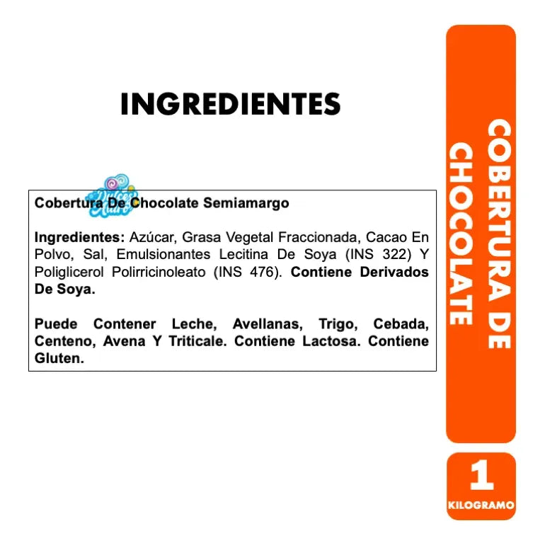 Cobertura De Chocolate Semi Amargo Para Repostería Jazam