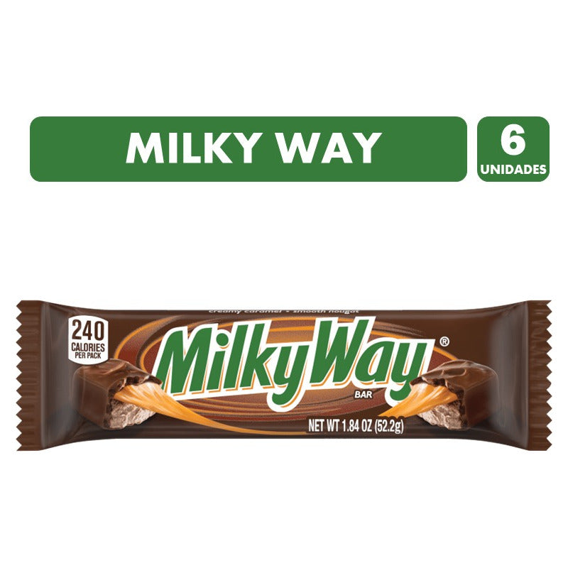 Chocolate Milky Way - Pack De 6 Barritas, De 52 Gramos C/u.