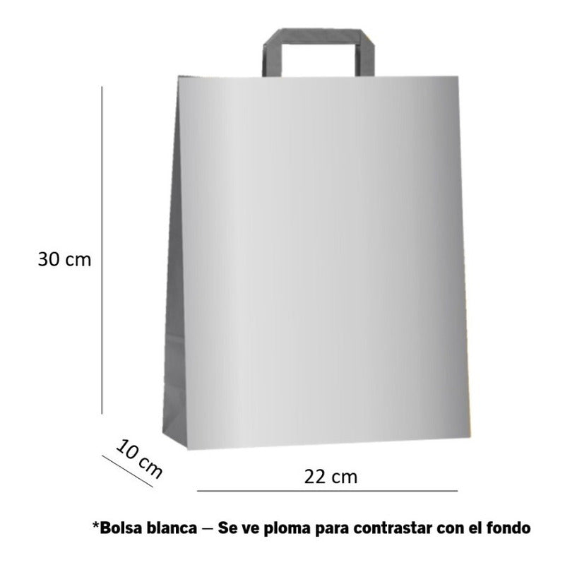 Bolsas De Papel Kraft 22x30x10cm, Con Manilla (50 Unidades)