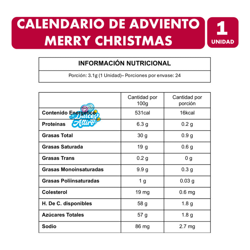 Calendario Adviento Diseño Casa - 24 Días Para Navidad