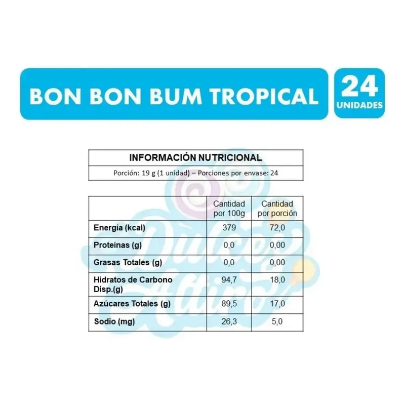 Coyac Bon Bon Bum Sabor Surtidos Tropical De Colombina